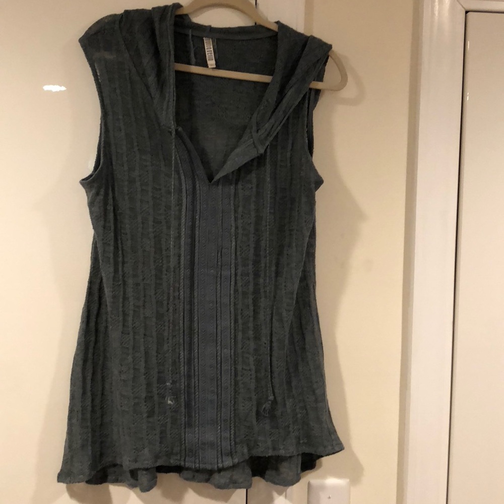 Dusty blue sleeveless top